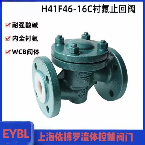 上海依搏罗H41F46衬四氟法兰升降式止回阀